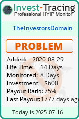 Monitored by Invest-Tracing.com HYIP Monitor-Invest-Tracing.com