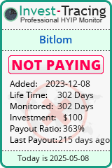 Monitored by Invest-Tracing.com HYIP Monitor-Invest-Tracing.com