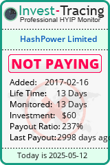 Monitored by Invest-Tracing.com HYIP Monitor-Invest-Tracing.com