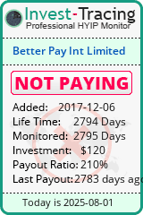 Monitored by Invest-Tracing.com HYIP Monitor-Invest-Tracing.com